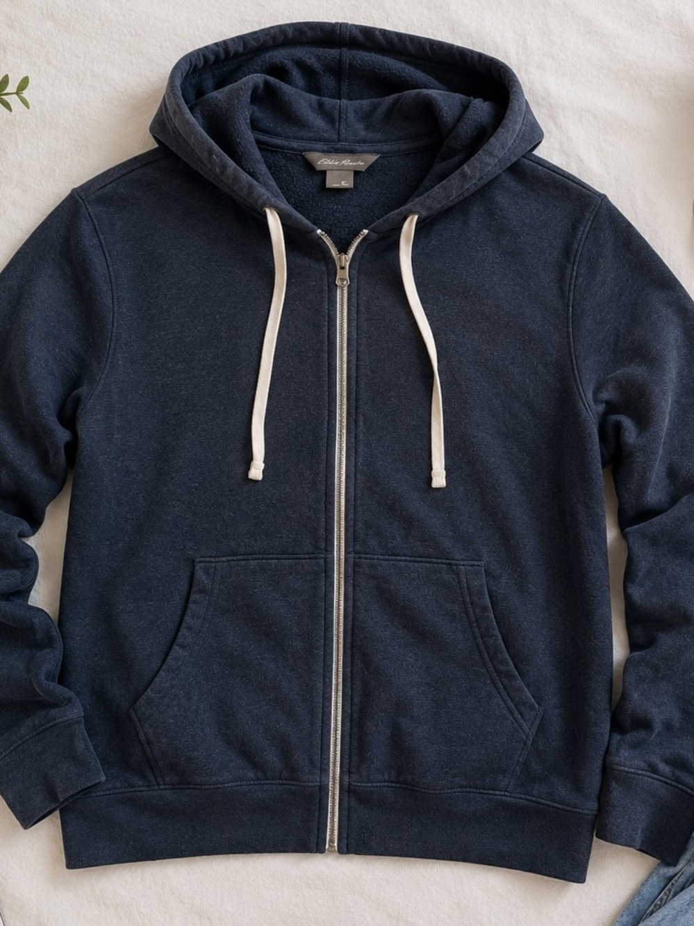 Eddie Bauer Women's XL Blue Heather Full Zip Hoodie Cozy Fleece Lined Sweatshirt - Picture 2 of 7